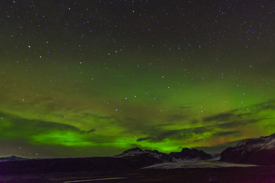 Aurora borealis photographed in Iceland on 2 November 2013