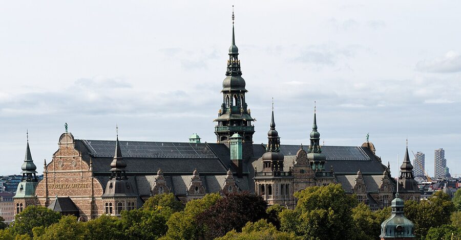 Nordiska Museet, the Nordic Museum, with its distinctive Renaissance-style spires above the Djurgården trees