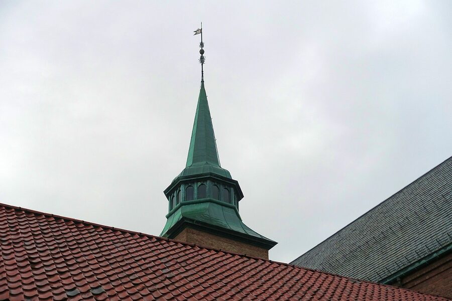 Akershus Castle in Oslo with stone walls and tower