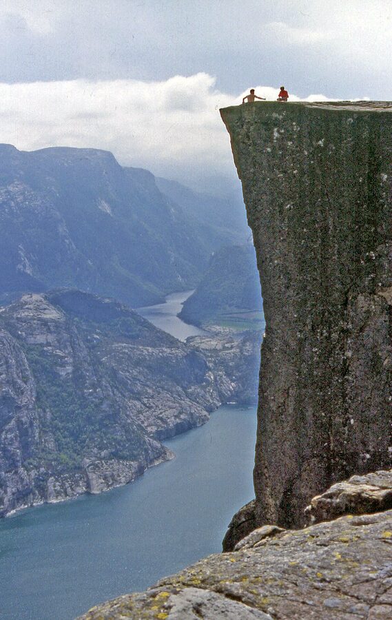View from Preikestolen pulpit rock looking down the Lysefjord