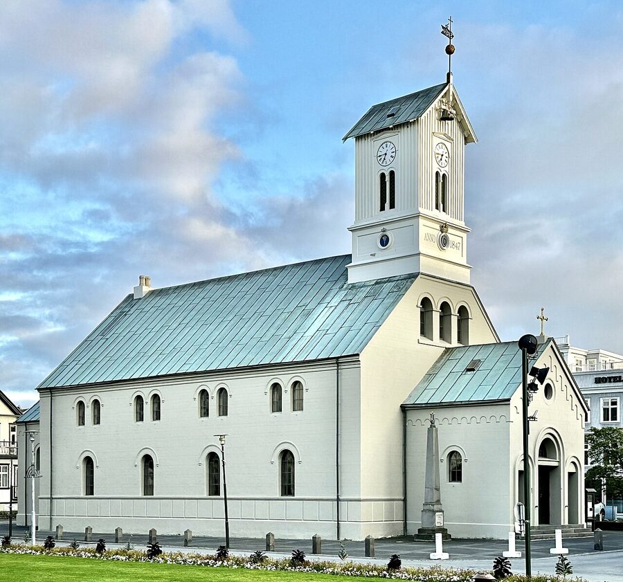 Domkirkjan, the small Lutheran cathedral beside Iceland's parliament