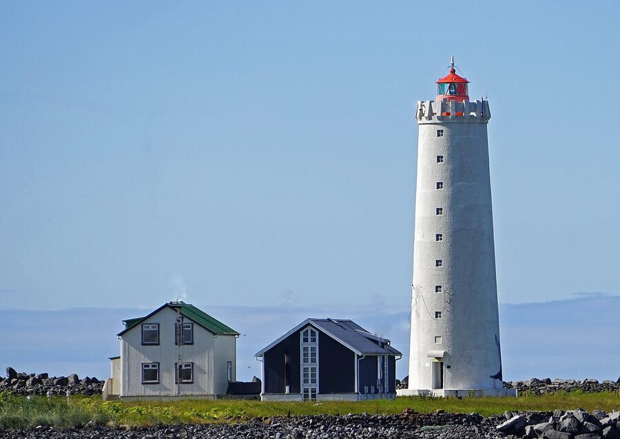 Grotta lighthouse on the Reykjavik coast