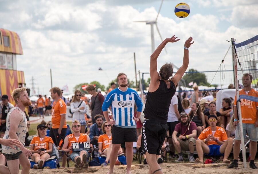 Crowd at the Roskilde Festival on a sunny afternoon