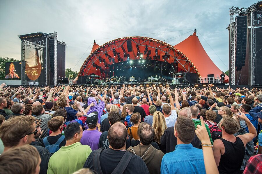 Bruce Springsteen playing the Orange Stage at Roskilde Festival