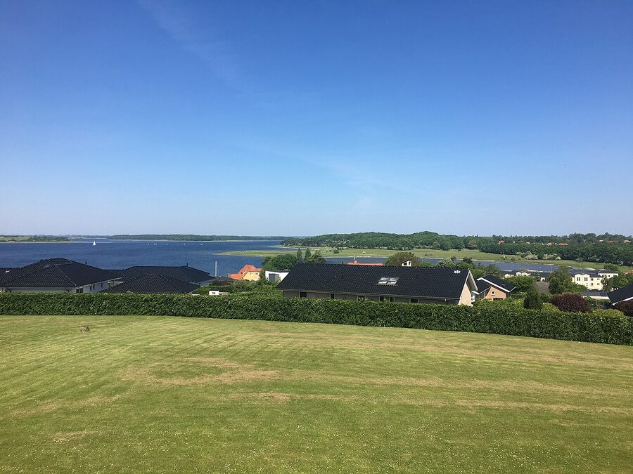 Roskilde Fjord on a summer day with sailboats on the water