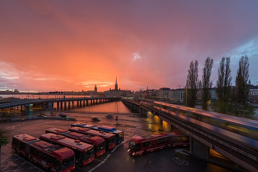 Slussen, the eastern hinge between Söder and Gamla Stan