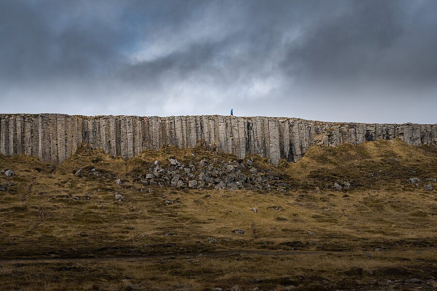 Gerðuberg basalt columns on the south side of Snæfellsnes
