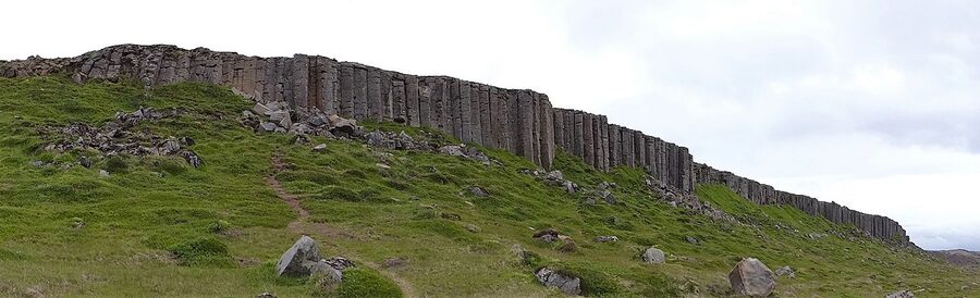 Hexagonal basalt columns at Gerðuberg, Iceland
