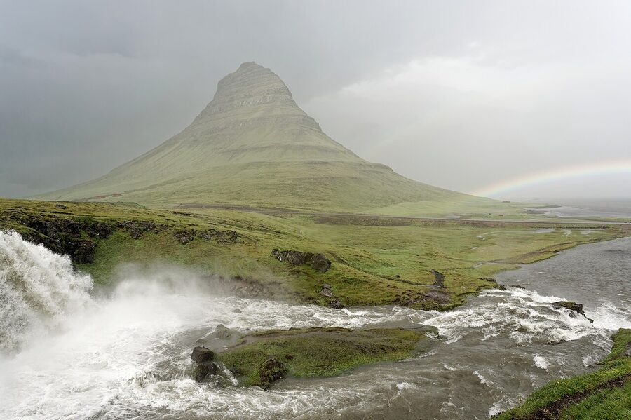 Kirkjufell mountain in summer, Snæfellsnes peninsula, Iceland