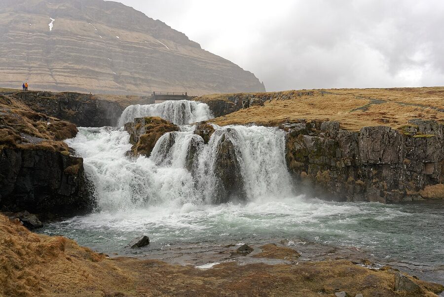 Kirkjufellsfoss waterfall with Kirkjufell mountain behind, Snæfellsnes
