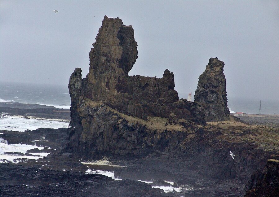 Lóndrangar basalt sea-stacks on the south Snæfellsnes coast