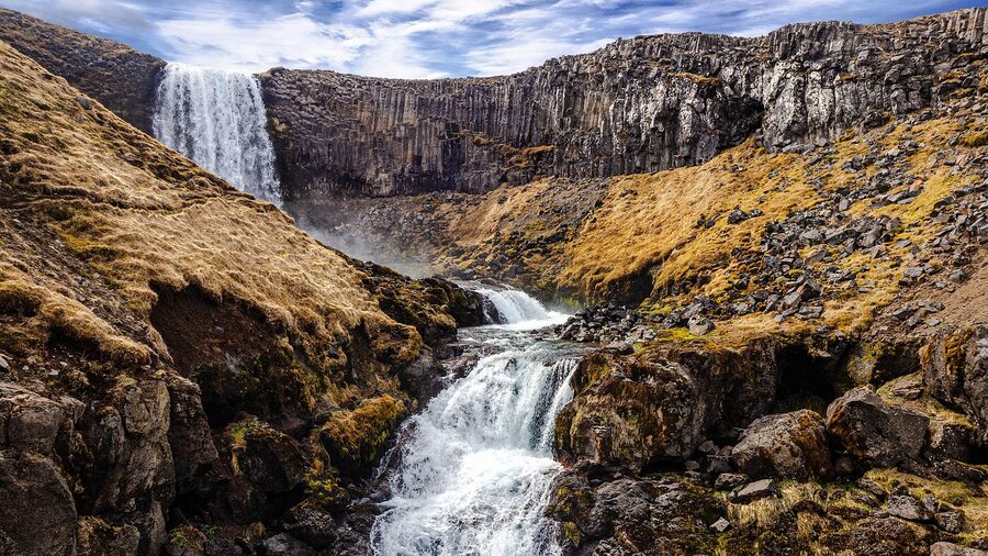 Svöðufoss waterfall on the Snæfellsnes peninsula