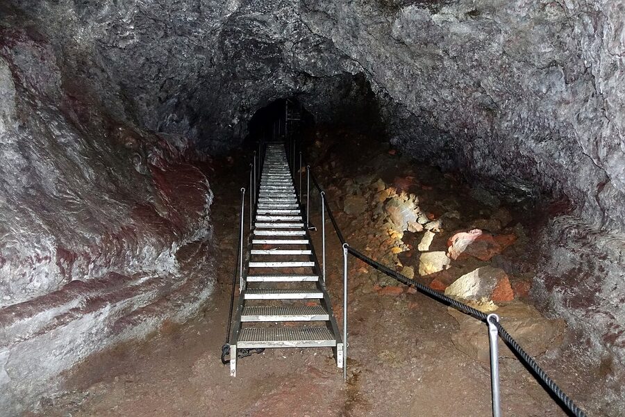 Inside Vatnshellir lava cave, Iceland