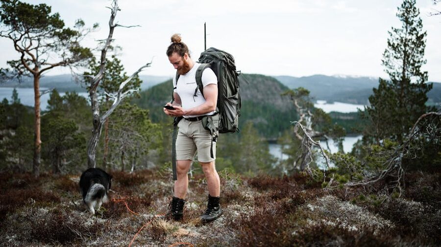 Hiking boots on Norwegian rocks