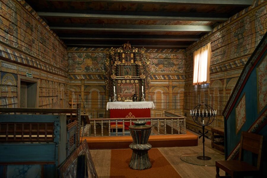 Decorative interior of a Norwegian church