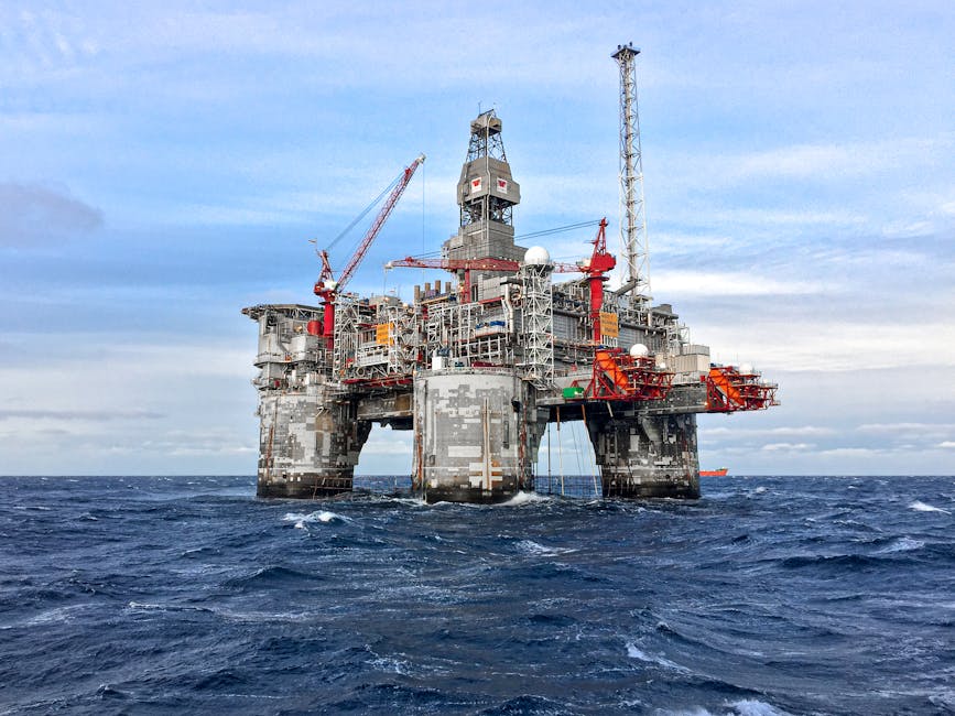 Offshore oil platform in the Norwegian North Sea