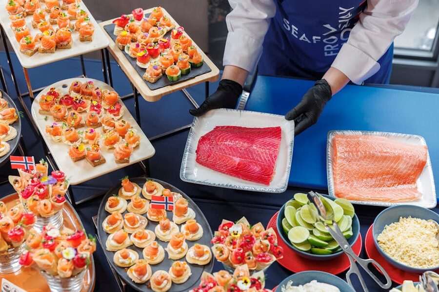 Plate of Norwegian smoked salmon