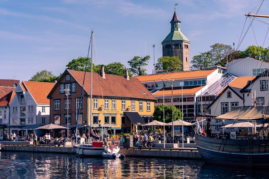 Boats and buildings around Vågen, the Stavanger harbour