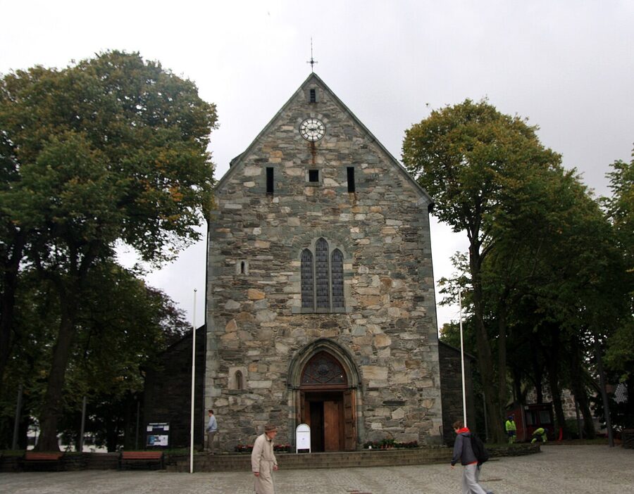 Detail of Stavanger Cathedral entrance carvings