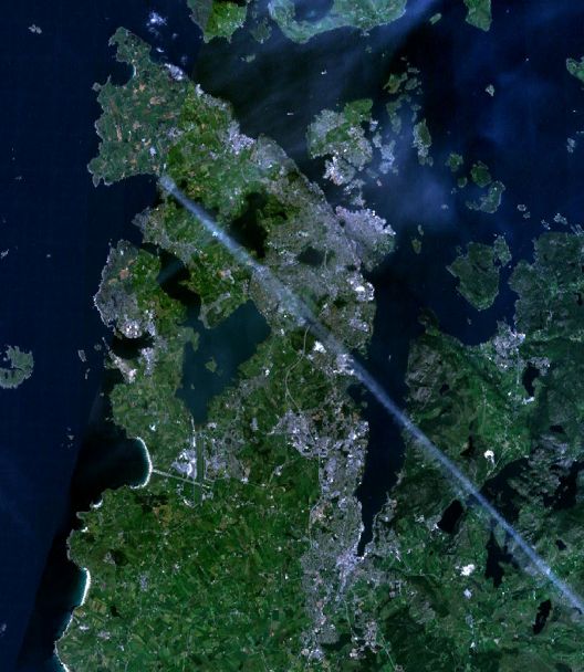 Aerial view of Hafrsfjord, where the Battle of Hafrsfjord took place