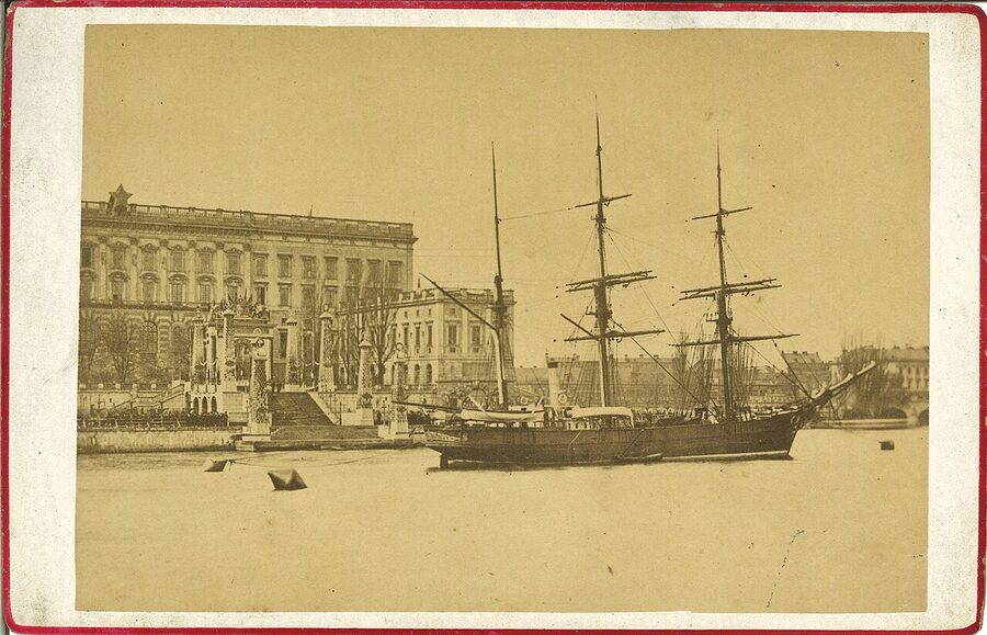 The exploration ship Vega in Stockholm harbour in 1880, after returning from the first transit of the Northeast Passage