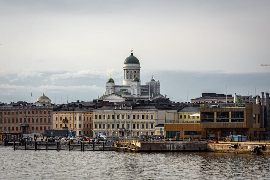 Helsinki Cathedral viewed from the water