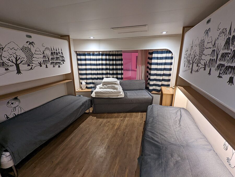 Promenade-window cabin on Silja Serenade looking onto the indoor street
