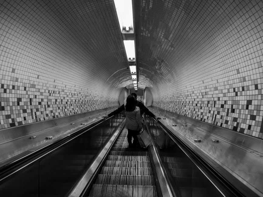 Subway escalator atmosphere