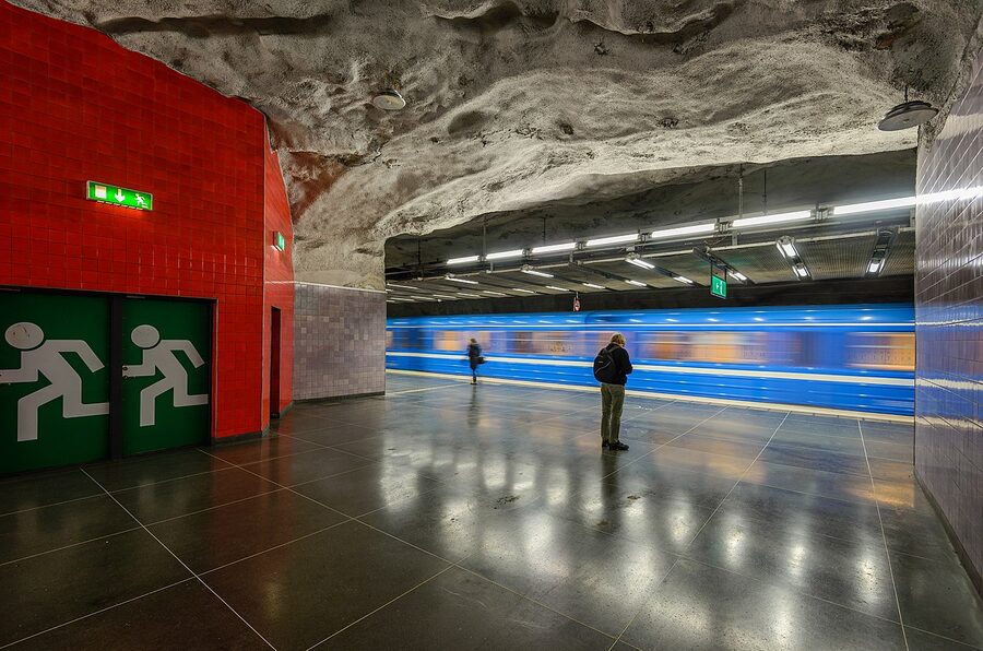 Universitetet metro Linnaeus mural Stockholm