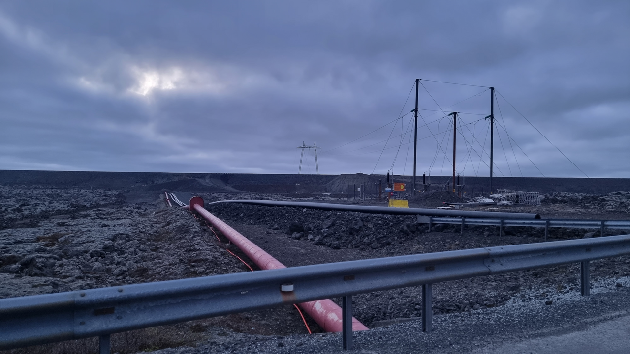 Hot-water pipeline in Svartsengi, Iceland