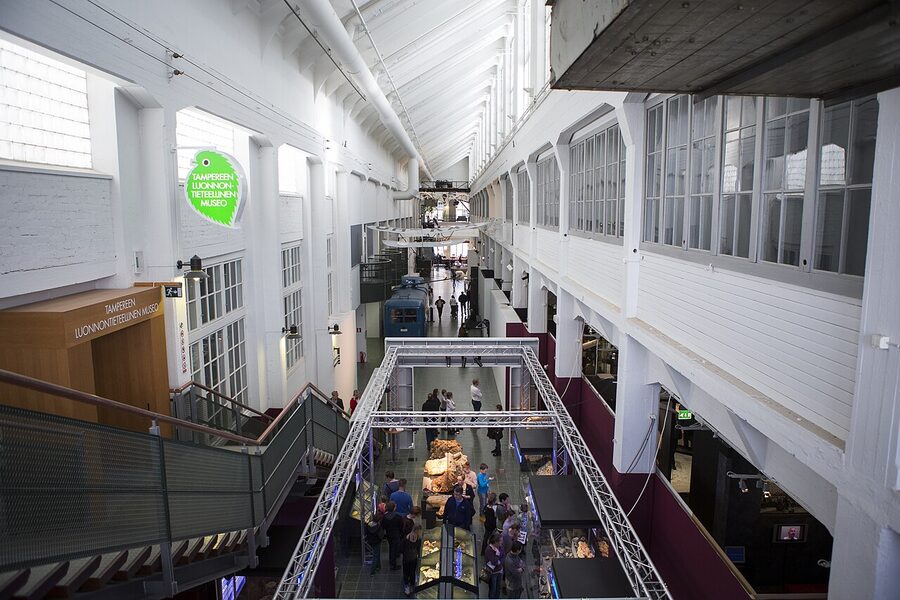 Inside the Vapriikki museum centre, a converted foundry hall