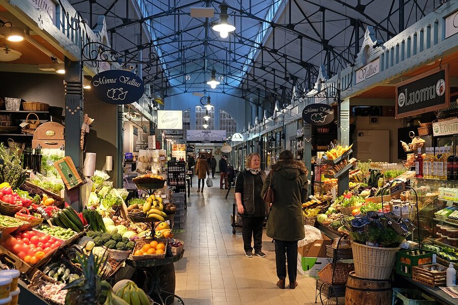 The exterior of Tampereen Kauppahalli, the central market hall