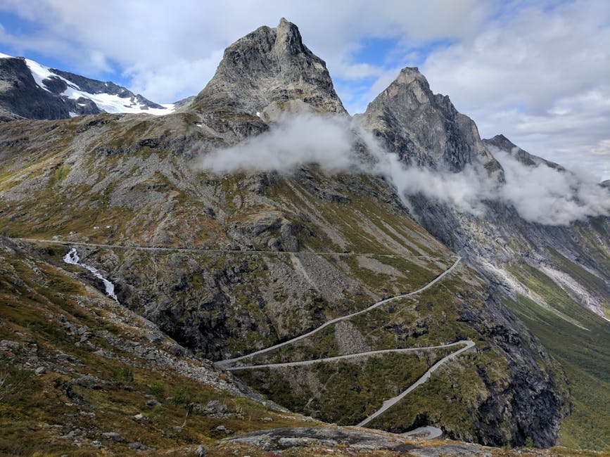 Birds-eye view of the Trollstigen mountain pass