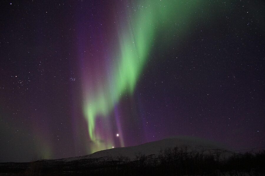 Violet aurora over Abisko Sweden