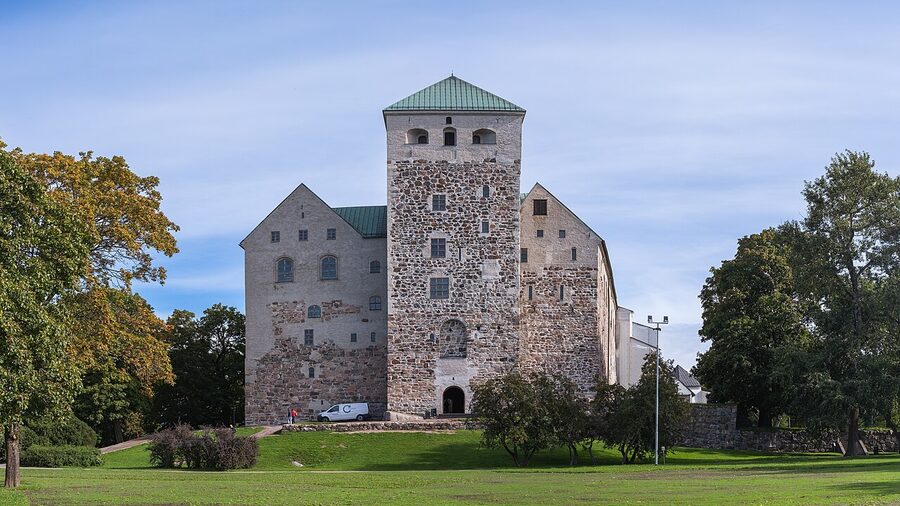Turku Castle (Turun linna) seen from the river side, a medieval stone fortress