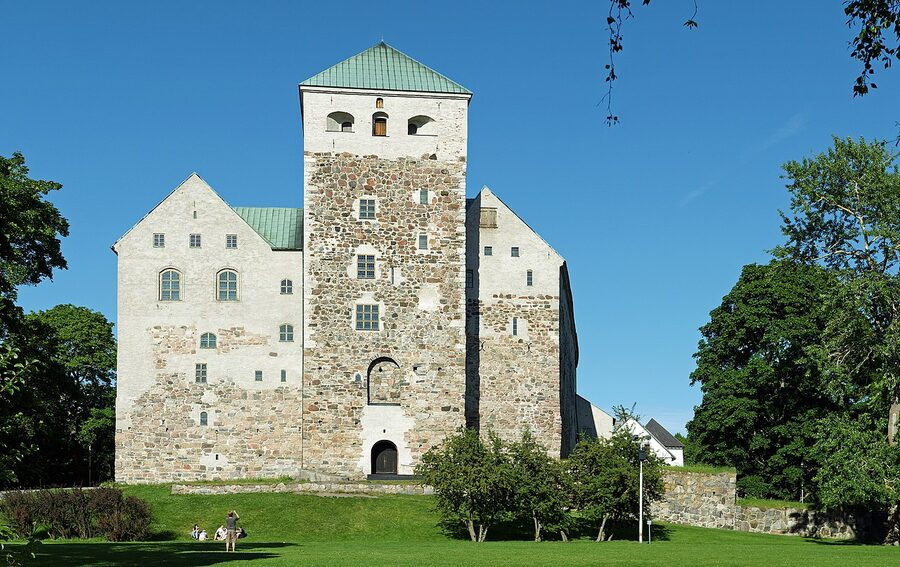 Turku Castle in winter with the inner courtyard visible