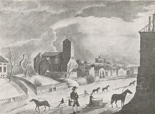 A view of Turku immediately after the 1827 Great Fire showing the destroyed wooden quarters