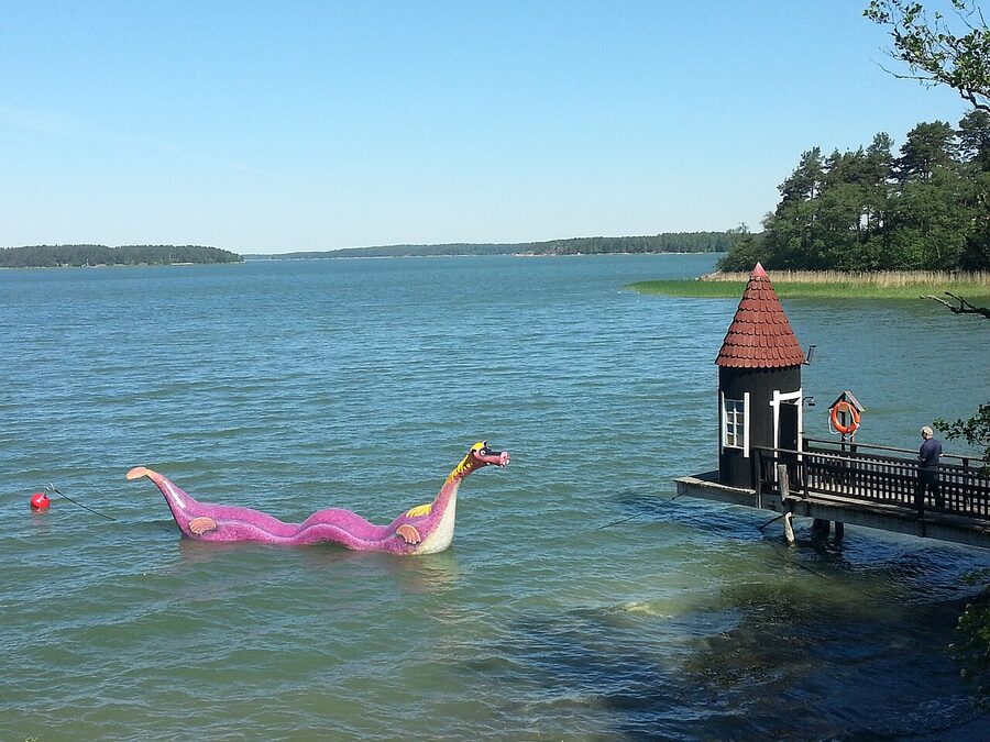 An Edward the Booble figure at Moominworld in Naantali