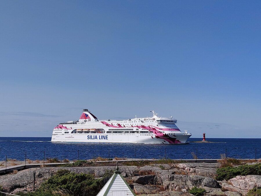 The Silja Line Baltic Princess ferry near Kobba Klintar in Aland