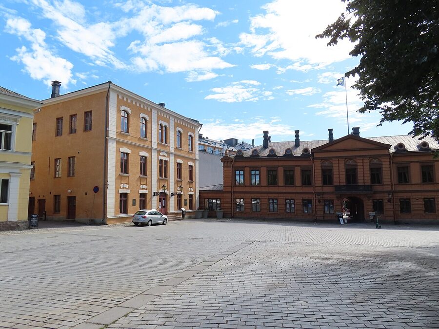 Vanha Suurtori, the Old Great Square in Turku, with neoclassical buildings around its edge