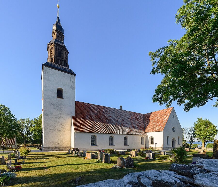 The 13th-century Fårö church on the Baltic island of Fårö