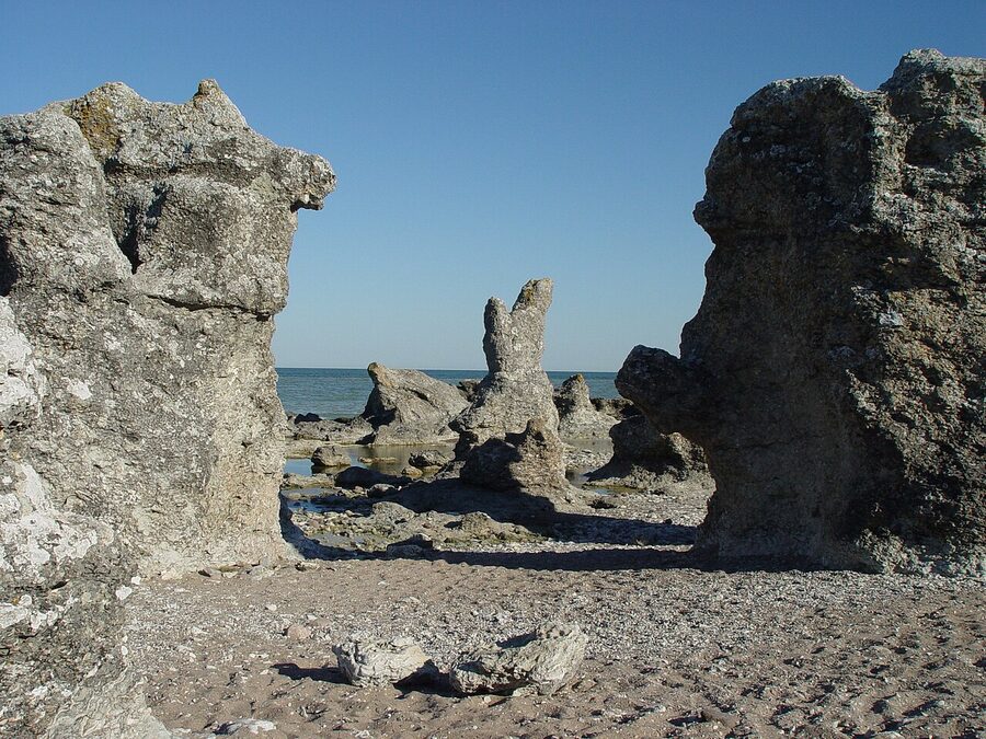Raukar at Folhammar on Gotland's east coast