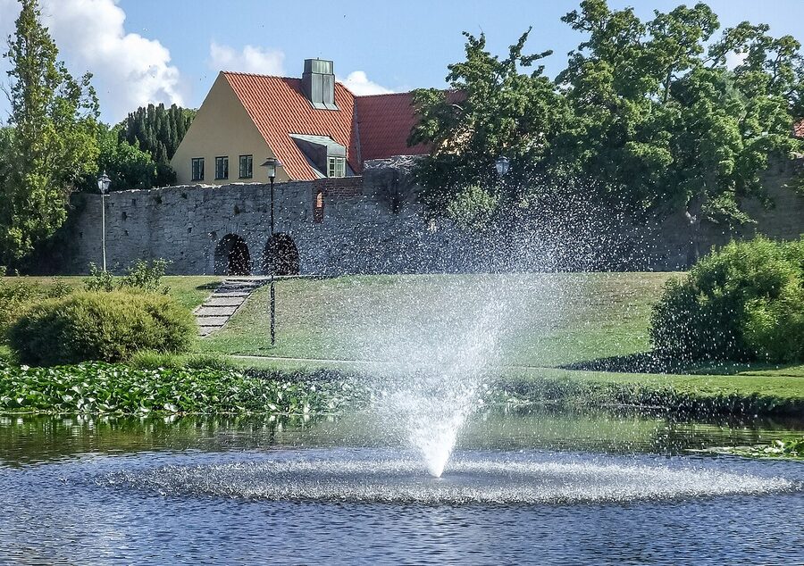 The fountain in Almedalen park, Visby