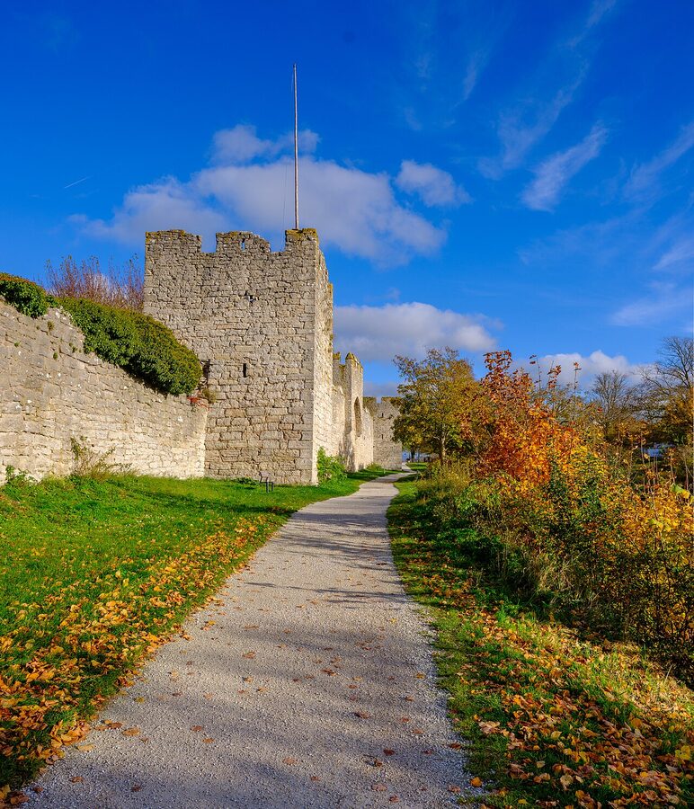 Visby ringmur in autumn light, Gotland, Sweden