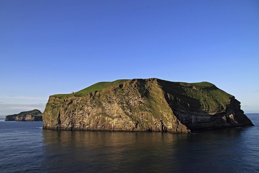 Bjarnarey island with its lone hut