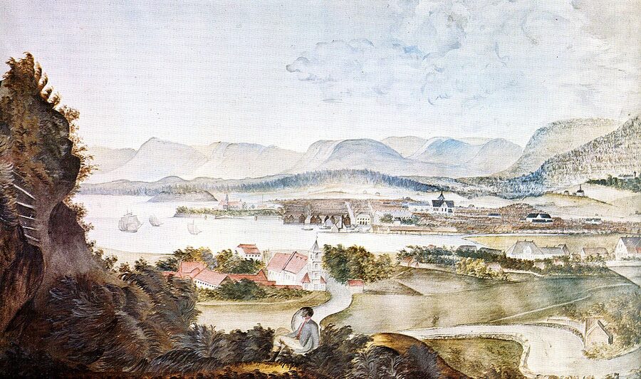 Christiania (Oslo) in 1814, painting by Magrethe Kristine Tholstrup