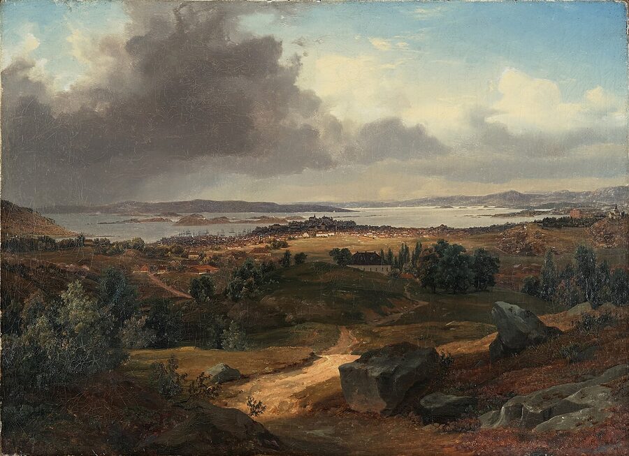 Painting of Christiania (Oslo) from Sinsen by Bernt Lund