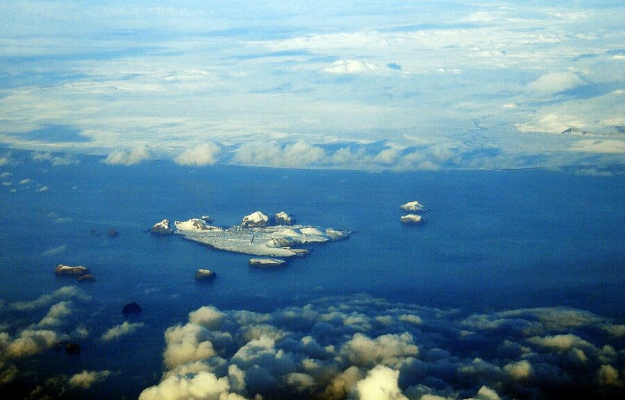 Aerial view of the Westman Islands archipelago
